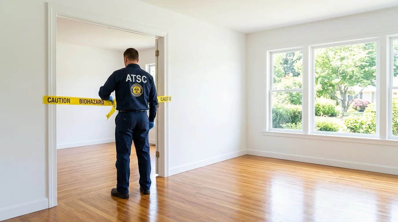 Certified biohazard cleanup crew performing Decomposition Cleanup in Beavercreek